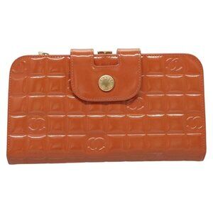 CHANEL Clutch Bag Enamel Pink Gold CC Auth